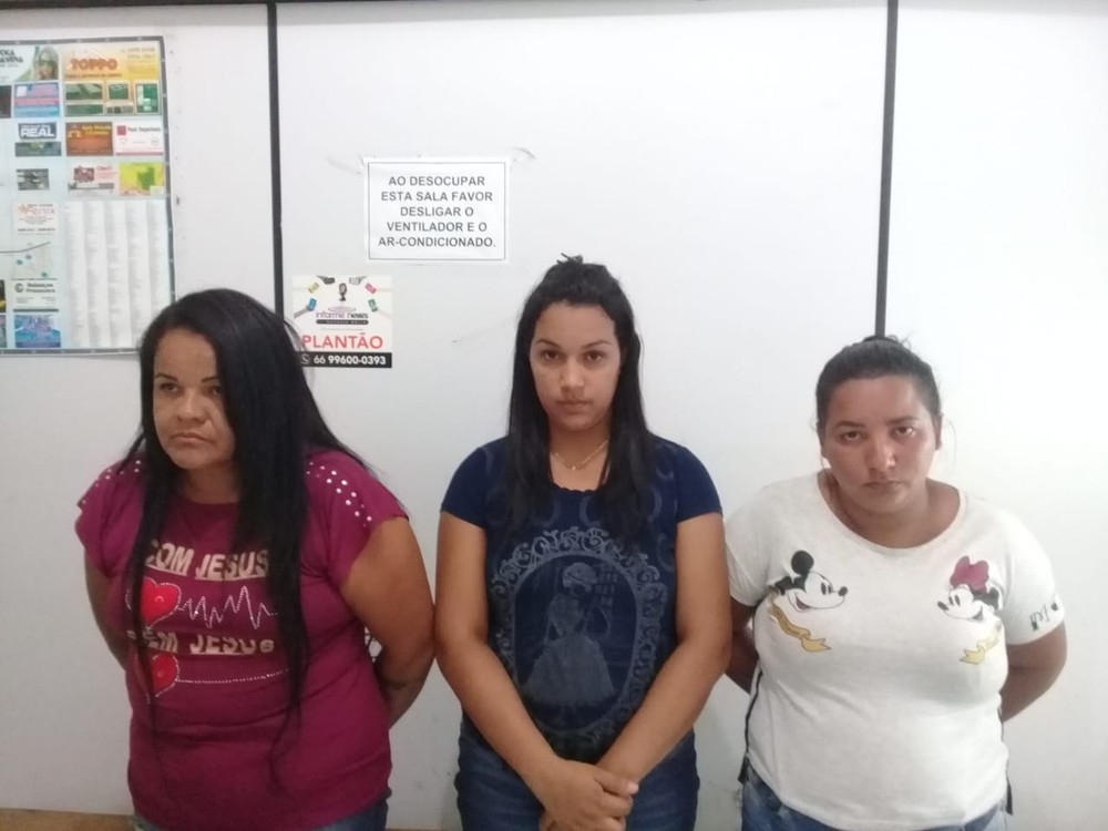 Mulheres presas em Primavera do Leste  Foto: PM-MT