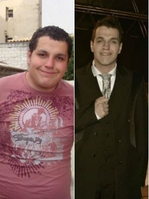 Mauro Oliveira antes e depois da rotina de exerccios fsicos.