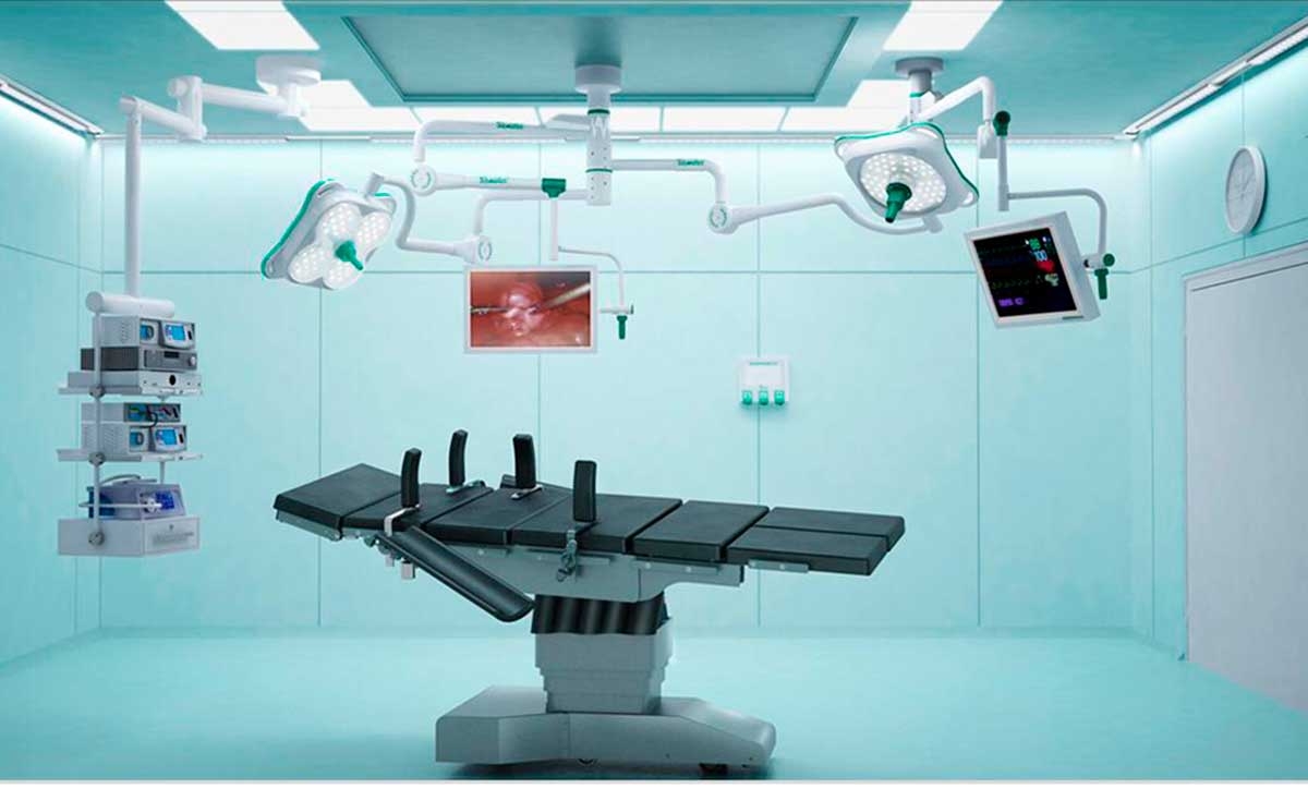 Estativa area, no prevista no projeto original, mas que est sendo implantada em todas salas de UTIs e centros cirrgicos do Hospital Municipal de Cuiab