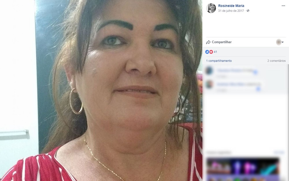 Rosineide Maria de Souza, de 45 anos, foi encontrada morta no Rio Vermelho, em Rondonpolis  Foto: Facebook/Reproduo