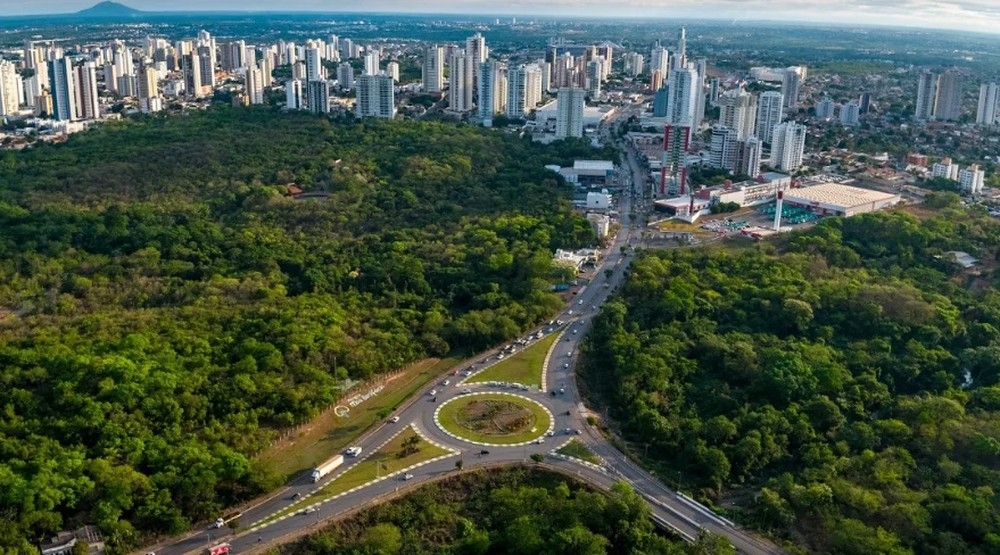 Foto mostra Cuiab atual do alto  Foto: Drone Cuiab