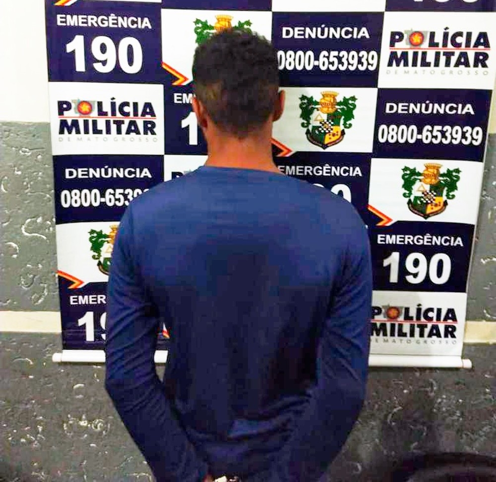 Suspeito de agresses foi preso  Foto: PM-MT/ Divulgao