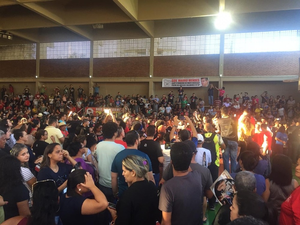 Sindicato dos Trabalhadores no Ensino Pblico de Mato Grosso (Sintep-MT).  Foto: Tylcia Tyza/TVCA
