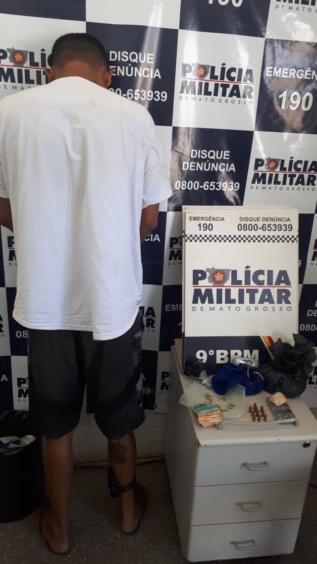 Suspeito de espancar mulher e mant-la em crcere privado em Cuiab  Foto: Polcia Militar - MT