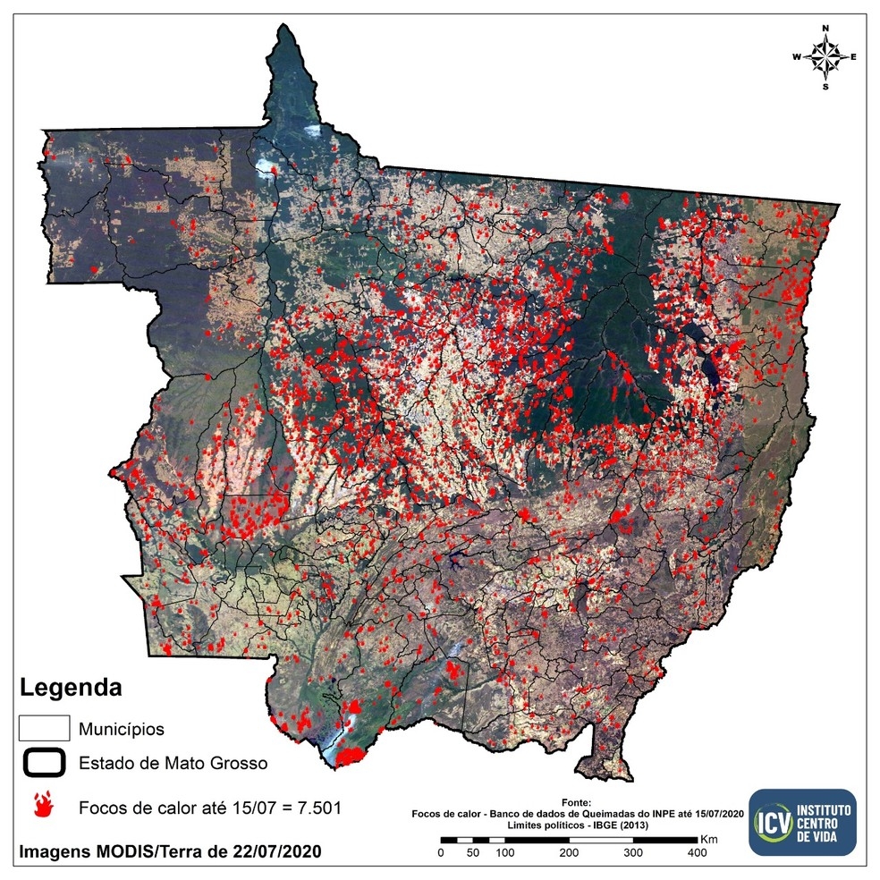 Queimadas no Pantanal de Mato Grosso  Foto: ICV/Assessoria