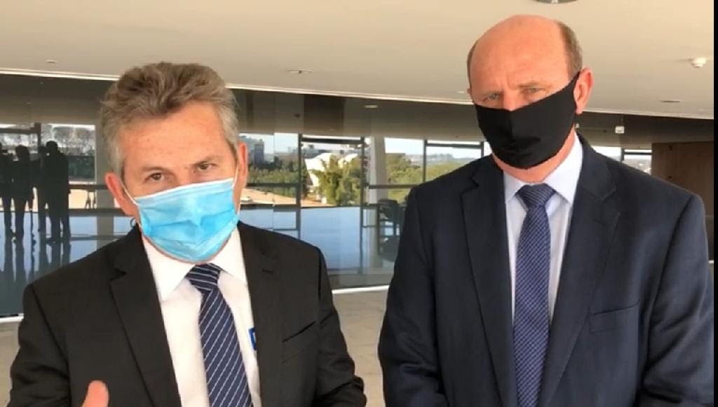 Governador Mauro Mendes e deputado federal Neri Geller em Braslia - Foto por: Reproduo