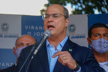 Wilson Witzel (PSC), governador do Rio de Janeiro, durante inaugurao