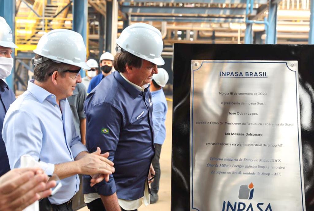 Governador Mauro Mendes e presidente Bolsonaro visitam usina de etanol de milho em SINOP - Foto por: Mayke Toscano - SECOM/MT