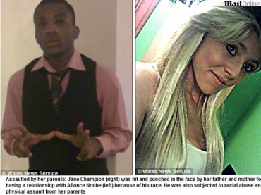 Aflonce Ncube e Jane Champion, jovens agredidos pelos pais de Jane, que n�o aceitaram o namoro do casal