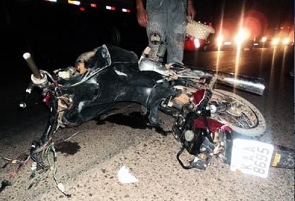 Motociclista morreu na hora