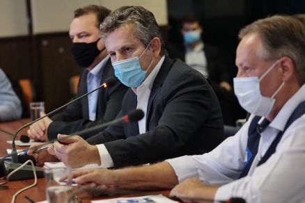 O governador Mauro Mendes: obras do BRT