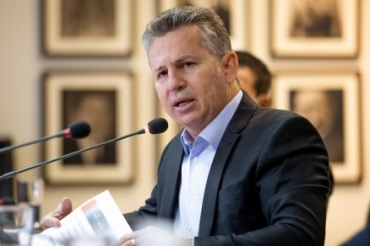 O governador Mauro Mendes, que se disse  disposio para prestar depoimento na CPI da Covid