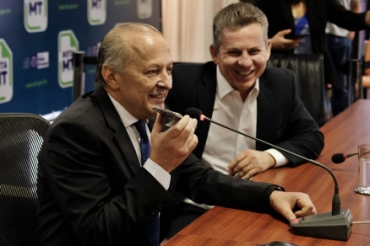 O vice-governador Otaviano Pivetta e o governador Mauro Mendes: eleies 2022