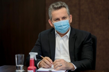 Mauro Mendes fez anncio em reunio com consrcio de sade  Foto: Mayke Toscano/Secom-MT