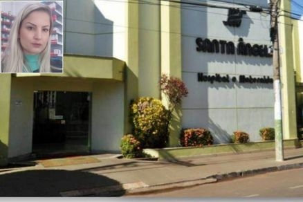 Ndia Mendes Vilela (detalhe) est internada no Hospital Santa ngela, em Tangar da Serra