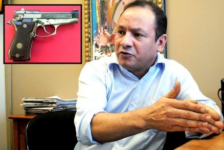 No detalhe, pistola semelhante a que o jornalista Jos Marcondes usou para cometer o crime