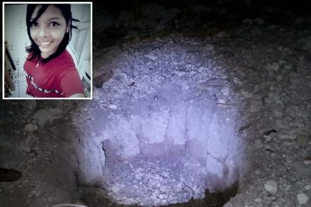 O local onde Laura de Souza (detalhe) foi enterrada pertencia ao suspeito, que estava foragido