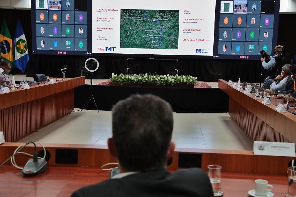 Governador Mauro Mendes anuncia edital de chamamento pblico para construo de ferrovia estadual em Mato Grosso - Foto por: Mayke Toscano/Secom-MT