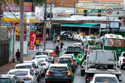 Imagem de manifestao pr-Bolsonaro feita em maro de 2020, na Capital