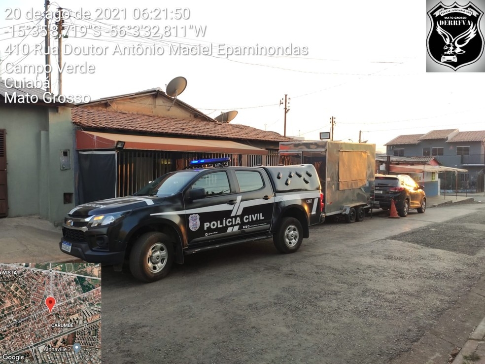 DDERFVA realiza na manhã desta sexta-feira (20) a Operação Imperial para cumprir 55 ordens judiciais contra uma organização criminosa especializada em roubos e adulteração de veículos — Foto: Polícia Civil de Mato Grosso