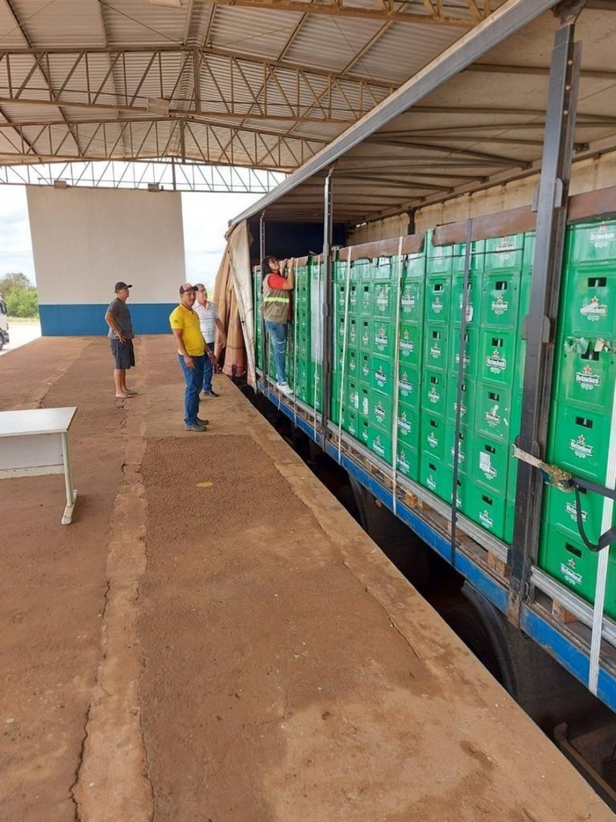 Carga de cerveja foi apreendida  Foto: Sefaz-MT