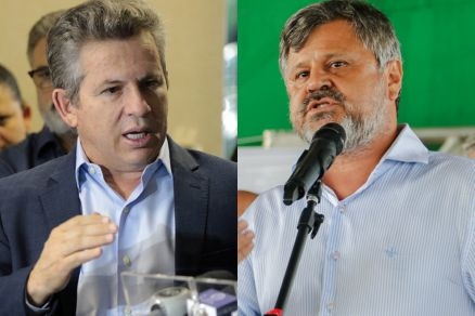 O governador Mauro Mendes e o prefeito em exerccio de Cuiab, Jos Stopa