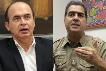 O procurador de Justia Domingos Svio e o prefeito afastado de Cuiab, Emanuel Pinheiro