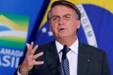 O presidente Bolsonaro durante cerimnia no Planalto