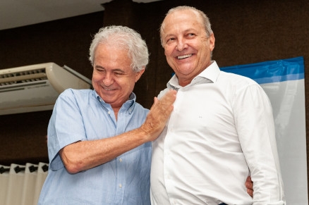 O presidente do Republicanos Adilton Sachetti e o governador em exerccio Otaviano Pivetta