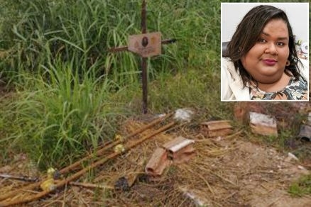 O cemitrio Municipal So Gonalo, em Cuiab: abandono foi flagrado durante enterro da cantora Hend Simone (em destaque)