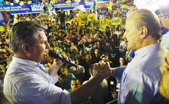 Mauro Mendes e Otaviano Pivetta tiveram as candidaturas homologadas em convenes, na sexta-feira (5), em Cuiab