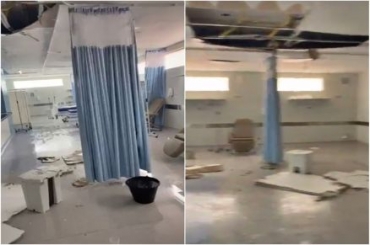Ao que tudo indica, o teto sofreu uma infiltra��o, e, por conta disso, parte do forro n�o aguentou e caiu