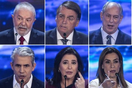 Os candidatos  Presidncia da Repblica no primeiro debate na TV