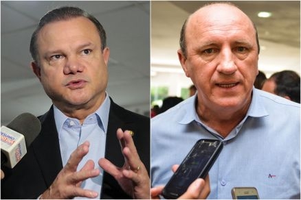 Os candidatos ao Senado Wellington Fagundes e Neri Geller