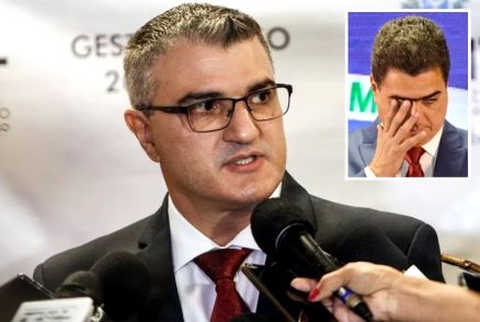 O procurador-geral de Justia Jos Antnio Borges e Emanuel Pinheiro, no detalhe: pedido de interveno na Prefeitura