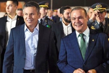 O governador Mauro Mendes e o senador Wellington Fagundes