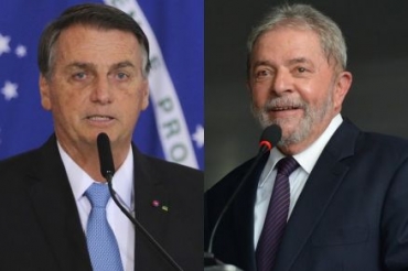 O atual presidente da Rep�blica, Jair Bolsonaro, e o presidente eleito, Lula