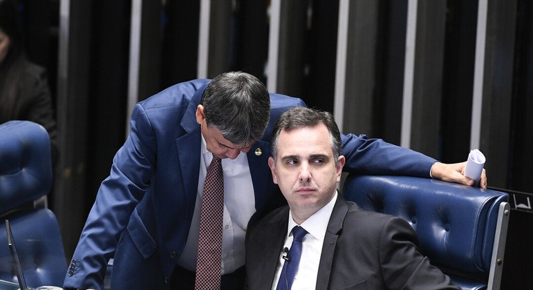 Senador eleito Wellington Dias e o presidente do Senado, Rodrigo Pacheco