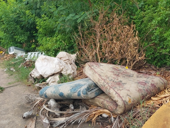 Lixo jogado em local imprprio