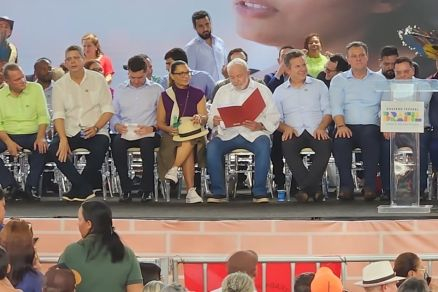 O presidente Lula em evento em Rondonpolis