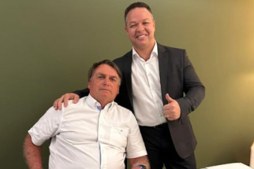 O ex-presidente Jair Bolsonaro e o deputado estadual Cludio Ferreira: agenda em Mato Grosso