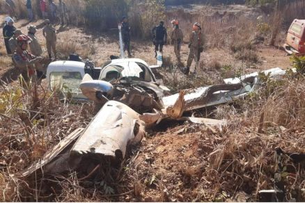 O avio que se acidentou quando ocupantes voltavam de pescaria