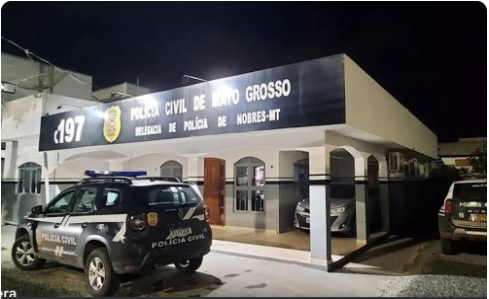 Suspeito foi encaminhado  Delegacia de Nobres (MT)  Foto: Divulgao