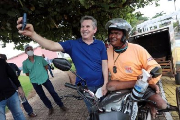 O governador Mauro Mendes, que aparece com 73,9% de aprovao da populao de Cuiab