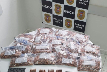 As munies de fuzil estavam acondicionadas em uma mala de viagem, dentro do quarto de casal, em VG