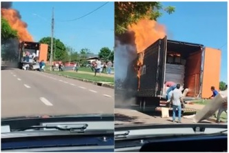 Pessoa ajudaram a salvar parte da carga