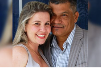 Carla ao lado do marido Edson, que foi morto a tiros pelo amante dela