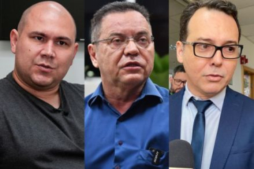 Os pr�-candidatos a prefeito de Cuiab�: deputado estadual Eduardo Botelho (centro), deputado federal Ab�lio Brunini e deputado estadual L�dio Cabral