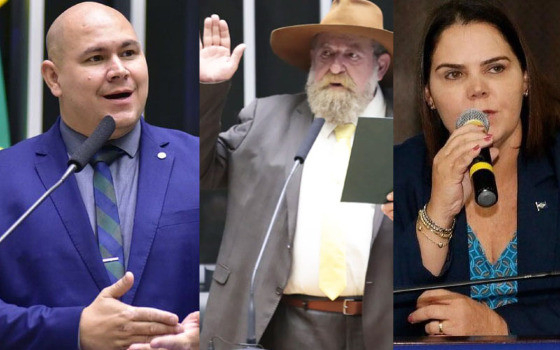 Ablio Brunini, Nelson Barbudo e Coronel Fernanda, que integram 