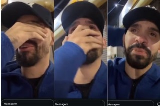 Wictor Rodrigo ao ver Shopping Popular consumido pelas chamas